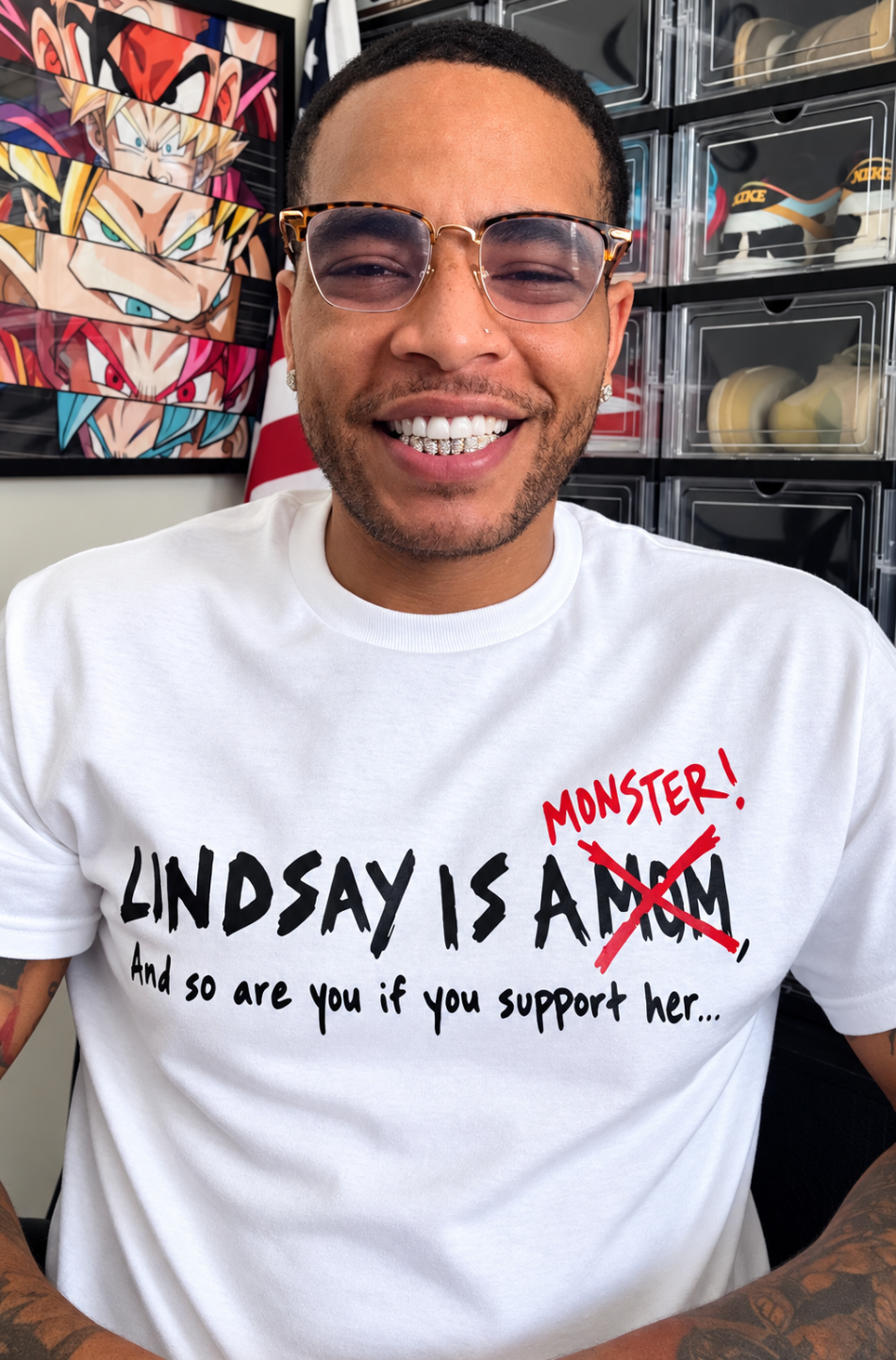 "LINDSAY IS A MONSTER" T SHIRT